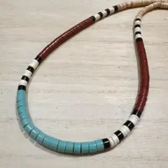 インディアンジュエリー サントドミンゴ族 ヒシネックレス ターコイズ シェル