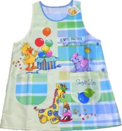 【新品】保育士 キャラクターエプロン スージーズー(クリーム×ブルー系) M〜L