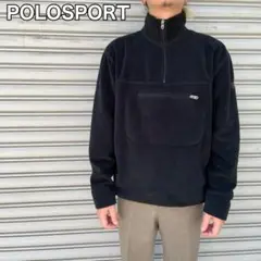 00s☆ポロスポーツ☆ラルフローレン☆ハーフジップポーラテックフリース☆M☆黒