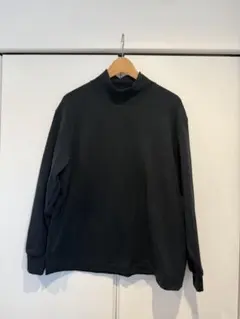 美品　UNIQLO U ブラッシュドモックネックTシャツ　Mサイズ　ネイビー