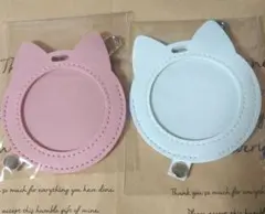 可愛い ネコ耳 缶バッジケース　缶バッチホルダー キーホルダー 推し活　2色