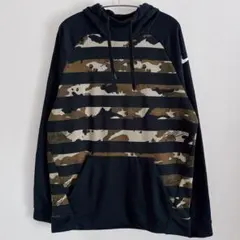 NIKE ナイキ DRI-FIT 迷彩柄 ボーダーライン スウェットパーカー L