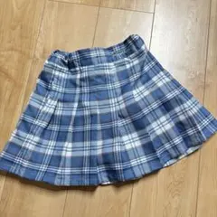 ピンクハント ブルーチェック プリーツスカート