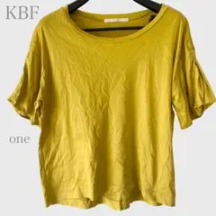 KBF タックデザインスリーブTシャツ　イエロー　カジュアルのサムネイル