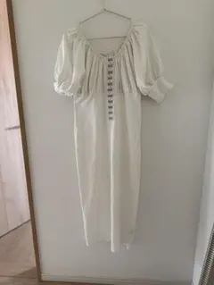 mangata 半袖 ロングワンピース ホワイト