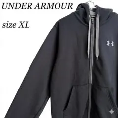 アンダーアーマー フルジップパーカー 黒 XL トレーニング バックプリント
