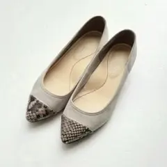 REGAL グレー スエード パンプス