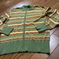 jeanrené ボーダージップアップニットセーター　Ｍ