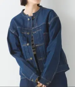 OMNES　ノーカラーデニムジャケット