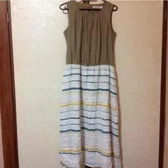 GREEN LABEL RELAXING☆ノースリーブマキシ丈フレアワンピース