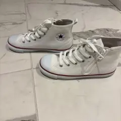 Converse ホワイト ハイカットスニーカー キッズ　22cm