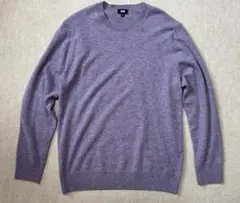ユニクロ カシミア クルーネックセーター L パープル