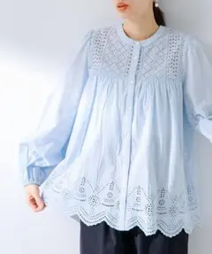 【春に】アーバンリサーチ　コットン刺繍レースブラウス