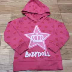 ベビードール　総柄フード付きトレーナー110 パーカー