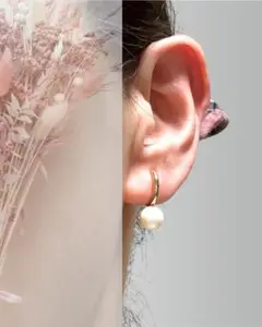 ひと粒クリスタルパールイヤリング