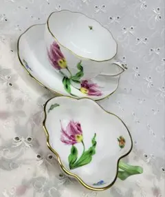 最終価格［新品］Herendシルクリボン♡ピンク♡ ペア　デザートプレート希少品 最終価格［新品］Herendシルクリボン♡ピンク♡ ペア デザート