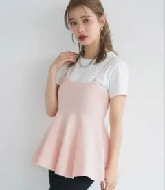 コカ　ペプラムニットキャミソール Lサイズのサムネイル