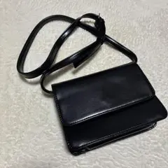 お値下げ　ローリーズファーム　ブラック合成皮革ショルダーバッグ