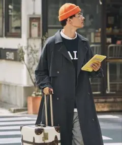 ダークグレー オーバサイズ ヨークトレンチ コート EMMA CLOTHES