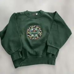 RONWEIL スイス模様の刺繍入りダークグリーンスウェット　トレーナー　裏起毛