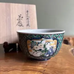 青九谷君子文 光仙窯 寒川神社 共箱 抹茶碗（gd10） 青九谷君子文 光仙窯 寒川神社 共箱 抹茶碗（gd10） - メルカリ