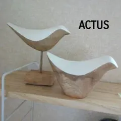 ACTUS 木製 鳥のオブジェ 2点セット