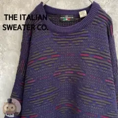 【イタリア製】レトロ デザイン ウール ニット セーター メンズ 古着 3D