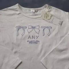 【新品】any リボン刺繍長袖Tシャツ 140cm