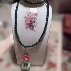 翡翠ネックレス60センチ取り外しチャーム付き