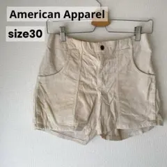 アメリカンアパレル 【30】コーデュロイ ショートパンツ アイボリー USA製