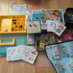 アクアビーズまとめてセット鬼滅の刃バケツ ミニオン キティ