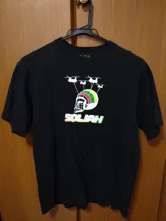 SOLJAH メンズ黒半袖Tシャツ