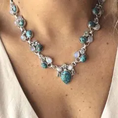 ☆再入荷☆ターコイズ　ナバホ族　ネックレス　インディアンジュエリー　ジルコニア