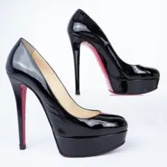 23cm ルブタン ブラックポインテッドトゥハイヒール BIANCA 140