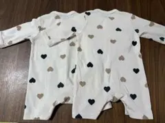 ロンパース　西松屋　50〜60cm ハート柄　双子 女の子