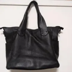 レザー ブラック トートバッグ　2/26まで