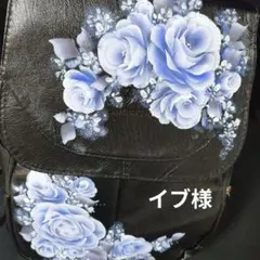 青いバラのトールペイント　リュック