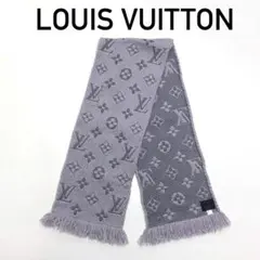 ☆美品☆ルイ・ヴィトン モノグラム エシャルプ ロゴマニア マフラー グレー