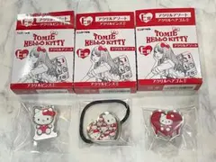 【まとめ売り】富江×ハローキティ ピンズ×ヘアゴムセット