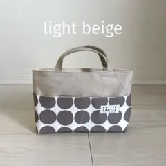 バッグインバッグ　帆布ライトベージュ✖️ドット