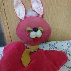 昭和レトロ ウサギ ぬいぐるみ ハンドパペット　ビンテージ　蚤の市