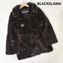最終お値下げ◎ブラックグラマ Senza Serioso ミンク コート ブラックグラマ ミンク コート ロング 着丈89cm ブラック