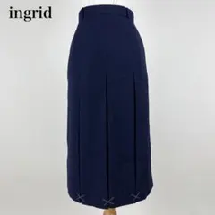 ingrid ニューヨーカー系列 ウール100% 台形スカート ネイビー 9号のサムネイル