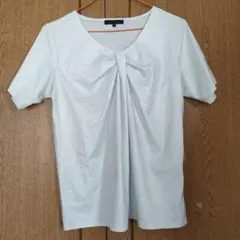 m.f.editorial 半袖 Vネック カットソー ライトブルー Lのサムネイル