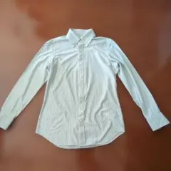 鎌倉シャツ規格外ストライプ柄ボタンダウン長袖Yシャツ