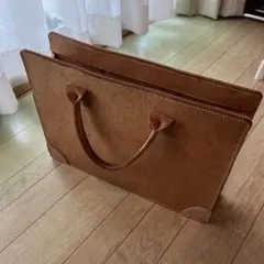 本革 スクエア ブリーフケース キャメルのサムネイル