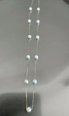 K18YGアコヤステーションネックレス4mm 11珠 40cm - メルカリ