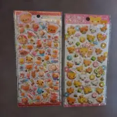 アニマルスイーツカフェ•ハッピネスベアーズぷっくりシール2枚セット【平成レトロ】