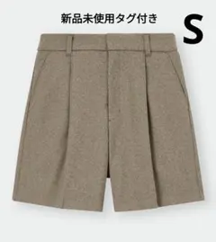 GU【新品】ブラッシュドジャージーショートパンツ　S　ブラウン　ハーフパンツ