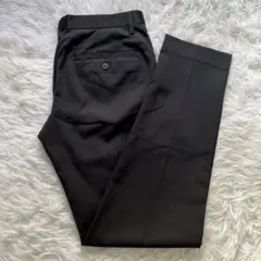 REKISAMI シルク混 センタープレス テーパードパンツ ブラック　M